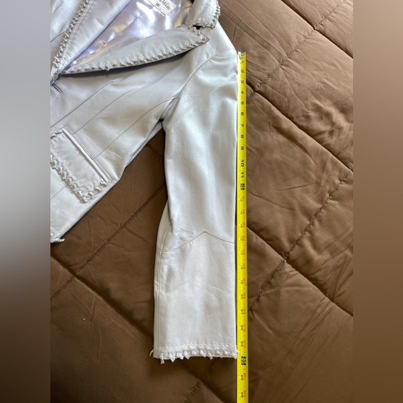 Pamela McCoy Lavender Leather Jacket w/ Knotted Detail | Womens XS - Picture 9 of 9